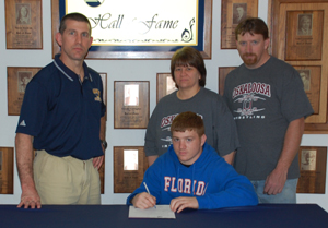 A four-time state qualifier, Brett Sams owned a 133-25 career record at Oskaloosa HS